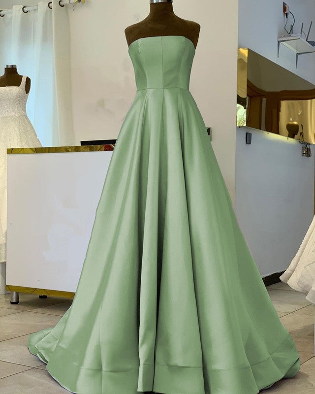 Strapless Corset Floor Length Satin Dresses Strapless Corset Floor Length Satin Dresses
