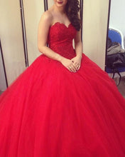 Load image into Gallery viewer, Red Strapless Ball Gown