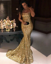 Load image into Gallery viewer, Gold Prom Dresses 2022
