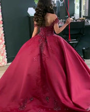Load image into Gallery viewer, Off Shoulder Wedding Dresses Burgundy
