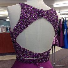 Load image into Gallery viewer, Stunning Beaded Satin Homecoming Dresses Two Piece Prom Gowns Short
