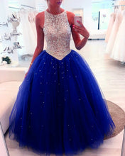 Load image into Gallery viewer, Royal-Blue-Quinceanera-Dresses-Ball-Gowns-Floor-Length-Prom-Dress-Sequin-Beaded