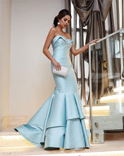 Load image into Gallery viewer, Light-Blue-Evening-Dresses-Sweetheart-Prom-Dress-Long-Sexy