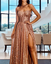 Load image into Gallery viewer, Rose Gold Prom Dresses Long
