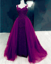 Load image into Gallery viewer, Sweetheart Mermaid Prom Dresses Lace Beaded Removable Skirt