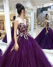 Load image into Gallery viewer, Purple Ball Gown Quinceanera Dresses