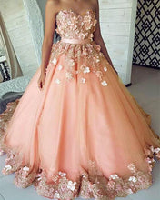 Load image into Gallery viewer, Peach Quinceanera Dresses 2021