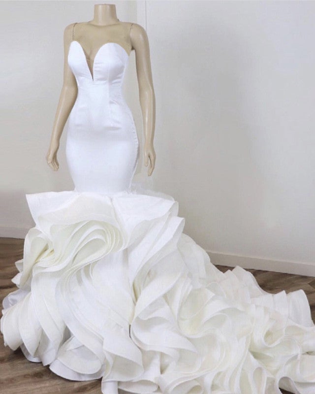 Sweetheart Ruffles Mermaid Wedding Dress Sweetheart Ruffles Mermaid Wedding Dress