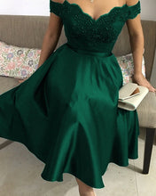 Load image into Gallery viewer, Green Bridesmaid Dresses Tea Length
