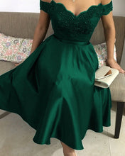 Load image into Gallery viewer, Green Bridesmaid Dresses Tea Length