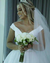 Load image into Gallery viewer, Satin Off Shoulder Wedding Gown
