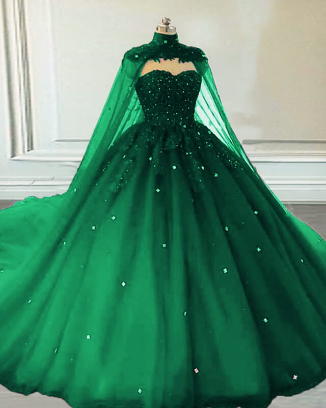 Tulle Ball Gown Quinceanera Dresses with Cape Tulle Ball Gown Quinceanera Dresses with Cape