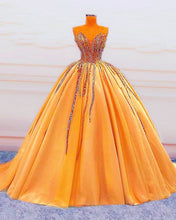 Load image into Gallery viewer, Tulle Ball Gown Sweetheart Beaded Corset Dresses