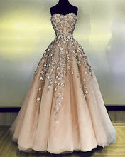 Load image into Gallery viewer, Tulle Sweetheart Prom Dresses Ball Gown 3D Flowers
