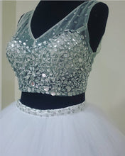 Load image into Gallery viewer, Two Piece Quinceanera Dresses Ball Gowns Crystal Beaded V Neck