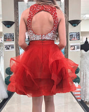 Load image into Gallery viewer, Backless Red Homecoming Dresses