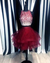 Load image into Gallery viewer, Two Piece Burgundy Homecoming Dress