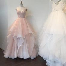 Load image into Gallery viewer, V Neck Organza Ruffles Princess Wedding Gowns