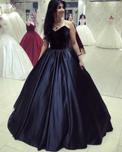 Load image into Gallery viewer, Velvet Corset Floor Length Ball Gowns Prom Dresses
