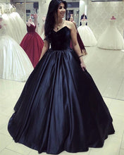 Load image into Gallery viewer, Velvet Corset Floor Length Ball Gowns Prom Dresses
