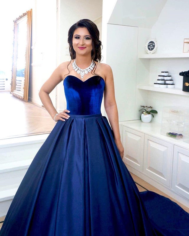 Velvet Sweetheart Satin Ball Gowns Wedding Dresses