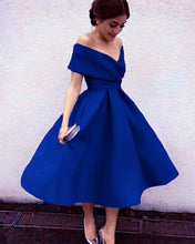 Load image into Gallery viewer, Tea Length Prom Dresses Royal Blue