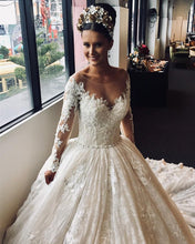 Load image into Gallery viewer, Vintage Lace Wedding Dresses Long Sleeves Ball Gowns-alinanova