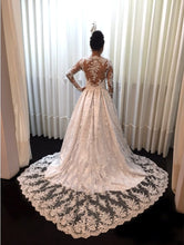 Load image into Gallery viewer, Vintage Long Sleeves Lace Wedding Dresses Princess Bridal Gowns