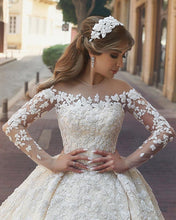Load image into Gallery viewer, Vintage Long Sleeves Wedding Dresses Lace Embroidery