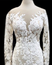 Load image into Gallery viewer, Long Sleeves Lace Mermaid Wedding Dresses Vintage