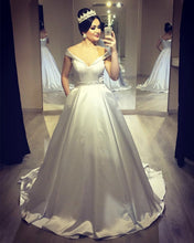 Load image into Gallery viewer, Ballgowns-Off-Shoulder-Wedding-Dresses-For-Bride