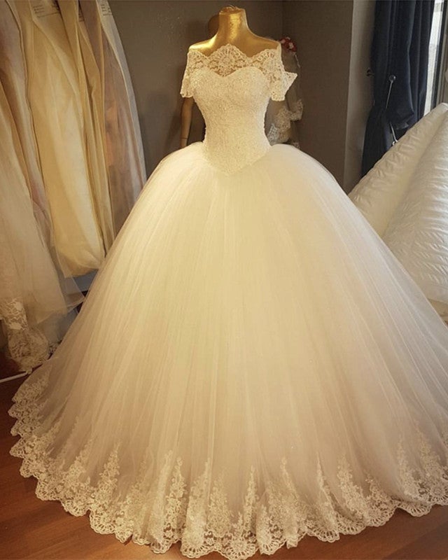 Vintage Wedding Dress Off Shoulder Ball Gown Vintage Wedding Dress Off Shoulder Ball Gown