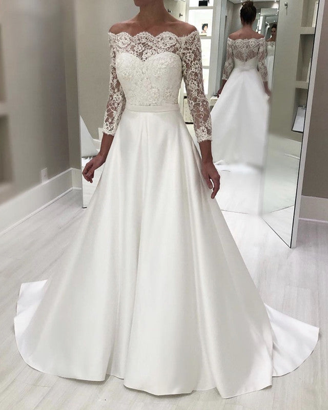 chinese dress ladies Satin A-line Tea-length Vintage Wedding Dresses, SW641 main image 0