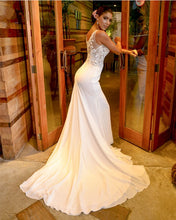 Load image into Gallery viewer, Boho Lace V Neck Mermaid Wedding Dress
