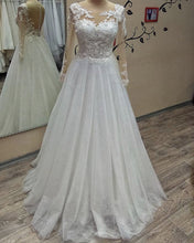Load image into Gallery viewer, Elegant A-line Wedding Dresses Lace Long Sleeves-alinanova