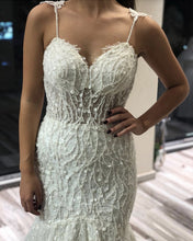 Load image into Gallery viewer, Mermaid Sweetheart Wedding Dresses Spaghetti Straps Lace Embroidery