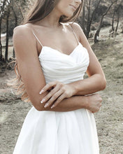 Load image into Gallery viewer, Beach Wedding Dresses Chiffon Split Ruched Neck