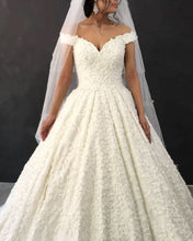 Load image into Gallery viewer, Princess Wedding Dress Lace Off The Shoulder