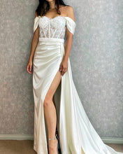 Load image into Gallery viewer, White Mermaid Corset Prom Dresses