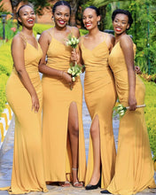 Load image into Gallery viewer, Yellow Mermaid Bridesmaid Dresses