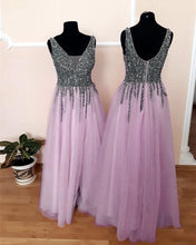 Load image into Gallery viewer, Mauve Tulle Bridesmaid Dresses