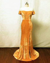 Load image into Gallery viewer, Mustard Yellow Bridesmaid Dresses Mermaid
