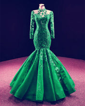 Load image into Gallery viewer, Green Mermaid Evening Dresses