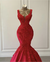 Load image into Gallery viewer, Red Mermaid Prom Dresses