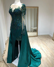 Load image into Gallery viewer, Mermaid Prom Dresses Lace Beaded Sheer Long Sleeves