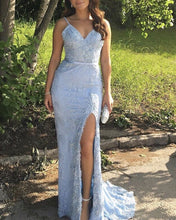 Load image into Gallery viewer, Light Blue Prom Dresses Mermaid