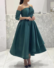 Load image into Gallery viewer, Vintage Prom Dresses Midi Ruffles Hem Off Shoulder