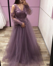 Load image into Gallery viewer, Mauve Prom Dresses With Sleeves