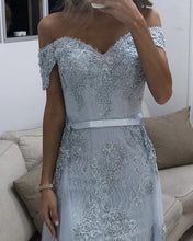 Load image into Gallery viewer, Silver Mermaid Evening Dress