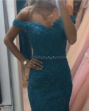 Load image into Gallery viewer, Teal Green Prom Dresses Mermaid